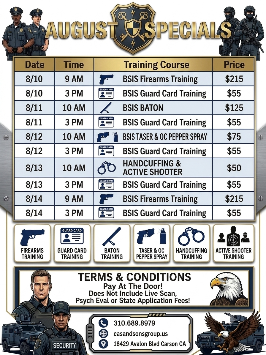 Training Schedule January 2026