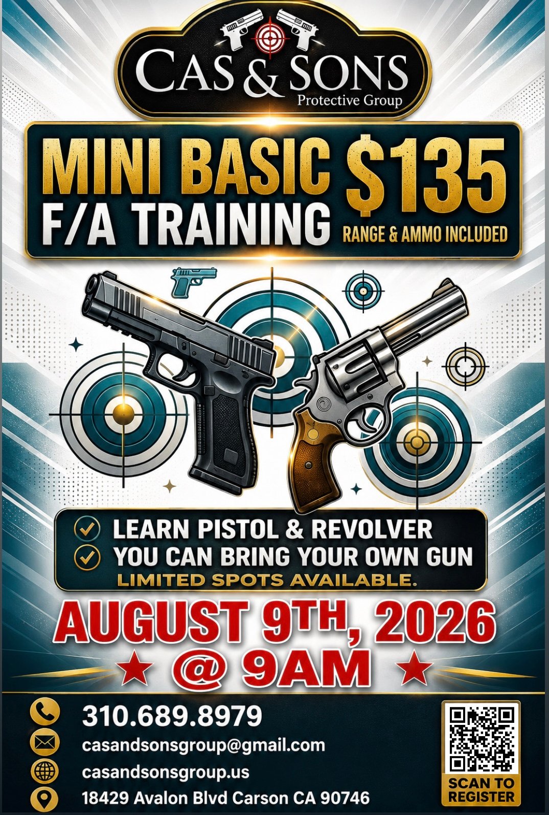 MINI FIREARM TRAINING 8/09 @9AM